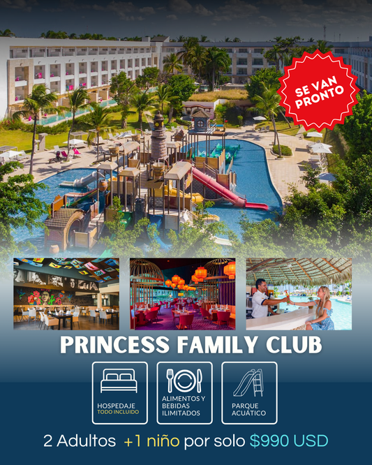 Princess Family Club Bavaro 4 días y 3 noches, Todo Incluido.